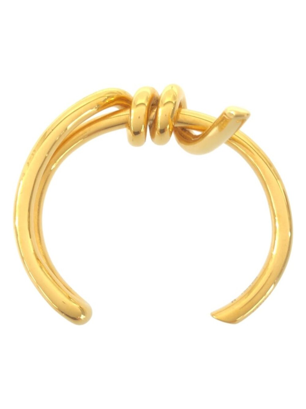 Celine by Phoebe Philo Barbell Extra Thin Knot Bangle Bracelet Gold